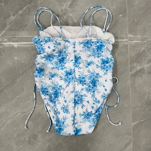 Women’s Wild Fable Extra High Leg Cheeky Adjustable Floral One Piece Swimsuit M - Picture 8 of 16